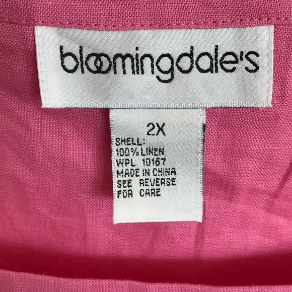 BLOOMINGDALE’S 100% Linen Blouse Button Down Tunic Twin Set Women’s Plus Size 2X - Picture 6 of 16